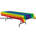 Rainbow Stripe Table Cloth 54 inch by 108 inch Gay Lesbian Pride
