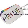 Rainbow Pride ID Tags With Ball Chain Necklace Lesbian Gay Pride