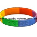 Rainbow Etched PRIDE Silicone Wrist Band Lesbian Gay Pride