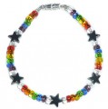 Rainbow Glass Beads Star Necklace Choker Lesbian Gay Pride