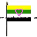 Skoliosexual Pride Desk Flag With Stick Screened 4 inch by 6 inch