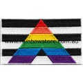 Rainbow Ally Embroidered Iron On Patch White Border Ally Pride