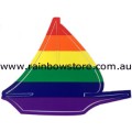 Rainbow Boat Sticker Adhesive Gay Lesbian Pride 9.2cm x 6.8cm 3.6 inch x 2.6 inch