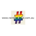 Rainbow # Hashtag Symbol Adhesive Sticker 3cm x 4cm 1.1 inch x 1.5 inch Gay Lesbian Pride