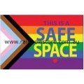 This Is A Safe Space Progress Pride Rectangle Plastic Coated Paper Adhesive Stickers Pkt of 10 Gay Lesbian Pride 5cm x 3cm 2 inch x 1.2 inch