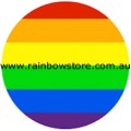 Rainbow Metal Badge Button 2.25 inch Diameter Lesbian Gay Pride