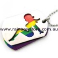 Rainbow Mudflap Trucker Girl ID Tags With Ball Chain Necklace Lesbian Pride