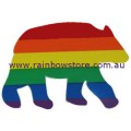 Rainbow Bear Sticker Adhesive Gay Lesbian Pride 10.1cm x 7.6cm 4 inch x 3 inch