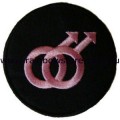 Double Male Symbol Black Background Embroidered Iron On Patch Gay Pride
