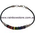 Rainbow Silicone Beads Black Ceramic Spacers Bracelet Gay Lesbian Pride