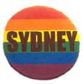 Rainbow Sydney Badge Button 3cm 1.1 inch Diameter Lesbian Gay Pride