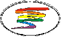 Rainbow Squiggle Oval Adhesive Sticker Gay Lesbian Pride