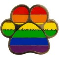 Rainbow Dog Paw Lapel Badge Pin Lesbian Gay Pride