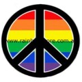 Rainbow Peace Badge Button 3cm 1.1 inch Diameter Gay Lesbian Pride