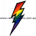 Rainbow Lightning Bolt Embroidered Iron On Patch Lesbian Gay Pride
