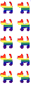 10 Dog Rainbow Stickers Stationery Adhesive Gay Lesbian Pride