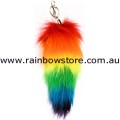 Rainbow Foxtail MEDIUM Key Chain Lesbian Gay Pride