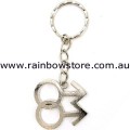 Double Male Symbol Silver Tone Large Key Chain Gay Pride