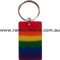 Rainbow Silicone ID Tag Key Chain Lesbian Gay Pride