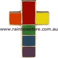 Rainbow Cross Lapel Pin