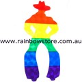 Rainbow Cowboy Or Cowgirl Sticker Holographic Adhesive Lesbian Gay Pride 7.2cm x 3.6cm 2.8 inch x 1.4 inch