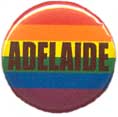 Rainbow Adelaide Badge Button 3cm 1.1 inch Diameter Gay Lesbian Pride