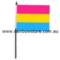 Pansexual Pride Desk Flag With Stick Screened 4 inch by 6 inch