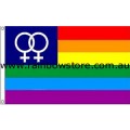 Female Rainbow Flag Deluxe Polyester 3 feet by 5 feet Lesbian Gay Pride