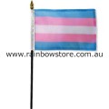 Transgender Pride Desk Flag With Stick Screened 4 inch by 6 inch