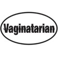 Vaginatarian Oval Adhesive Sticker Lesbian Pride