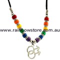 Rainbow Ceramic Beads Double Male Symbol Pendant Necklace Gay Pride