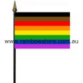 People Of Colour Desk Flag With Stick Polyester 4 inch by 6 inch POC Pride