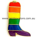 Rainbow Boot Badge Lapel Pin Gay Lesbian Pride