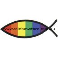 Rainbow Fish Adhesive Sticker Gay Lesbian Pride 6.3cm x 16.5cm 2.5 inch x 6.5 inch