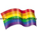 Wavy Flag Rainbow Sticker Adhesive Lesbian Gay Pride 10cm x 6.5cm 4.5 inch x 2.3 inch