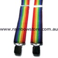 Rainbow Medium Suspenders Braces 4cm Wide 111cm Long Straps Gay Lesbian Pride