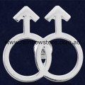 Male Symbol Silver Plated Lapel Badge Pin Gay Pride