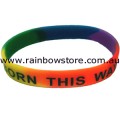 Born This Way Rainbow Silicone Wrist Band Gay Lesbian Pride