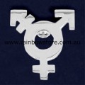 Transgender Symbol Silver Plate Lapel Badge Pin Trans Pride