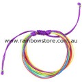 Rainbow Strings Friendship Bracelet Or Anklet Gay Lesbian Pride