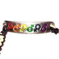Rainbow Female Metal Symbol Woven Friendship Bracelet Lesbian Pride
