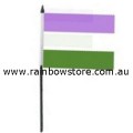 Gender Queer Pride Desk Flag With Stick Screened 4 inch by 6 inch