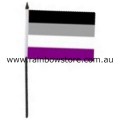 Asexual Pride Desk Flag With Stick Screened 4 inch by 6 inch