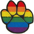 Rainbow Dog Paw Embroidered Iron On Patch Gay Lesbian Pride