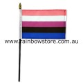 Genderfluid Pride Desk Flag With Stick Screened 4 inch by 6 inch