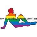 Rainbow Mudflap Trucker Guy Clear Back Adhesive Sticker Gay Pride 7.5cm x 10.5cm 2.9 inch x 4.1 inch