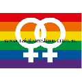 Double Female Symbol Rainbow Adhesive Sticker Lesbian Pride