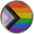 Progress Pride Round Lapel Badge Pin