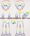 Rainbow Boys Holding Hands Stick Figure Adhesive Sticker Gay Pride