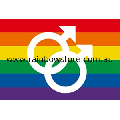 Double Male Symbol Rainbow Adhesive Sticker Gay Pride 12cm x 8cm 4.7 inch x 3.1 inch